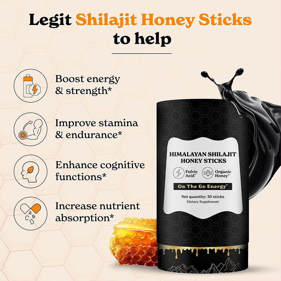 Elaris™ Himalayan Shilajit Honey Sticks