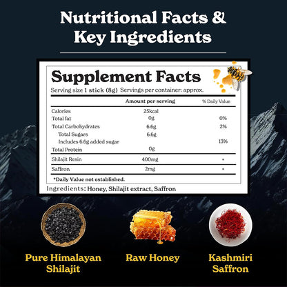 Elaris™ Himalayan Shilajit Honey Sticks